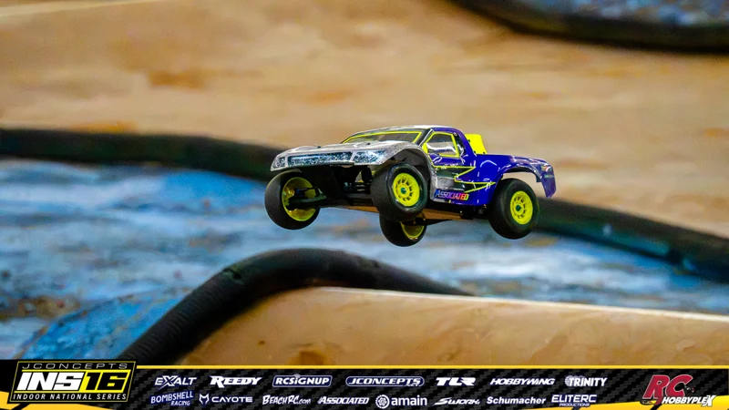 Adam Chodara's Team Associated RC car at the JConcepts INS16 Hoosier Hobbyplex Finals