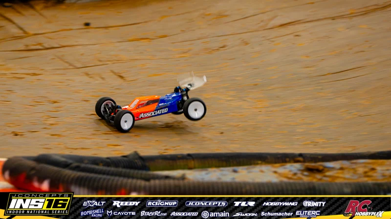 Adam McKown's Team Associated RC car at the JConcepts INS16 Hoosier Hobbyplex Finals