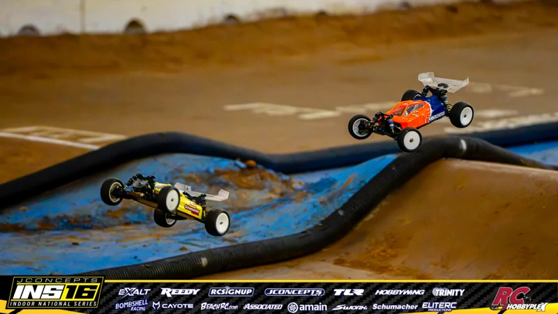 Adam McKown's Team Associated RC car at the JConcepts INS16 Hoosier Hobbyplex Finals
