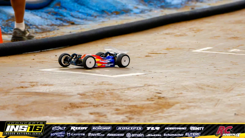 Allen Horne's Team Associated RC car at the JConcepts INS16 Hoosier Hobbyplex Finals