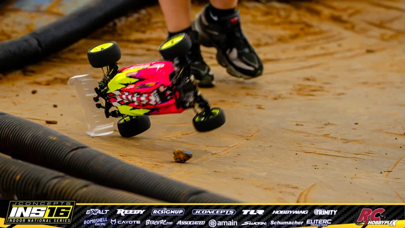 Andrew Thomas's Schumacher RC car at the JConcepts INS16 Hoosier Hobbyplex Finals