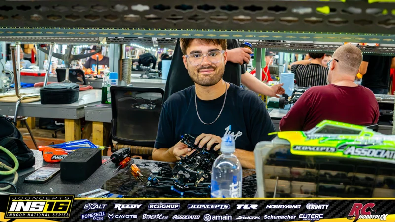 Aydin Horne's Team Associated RC car at the JConcepts INS16 Hoosier Hobbyplex Finals