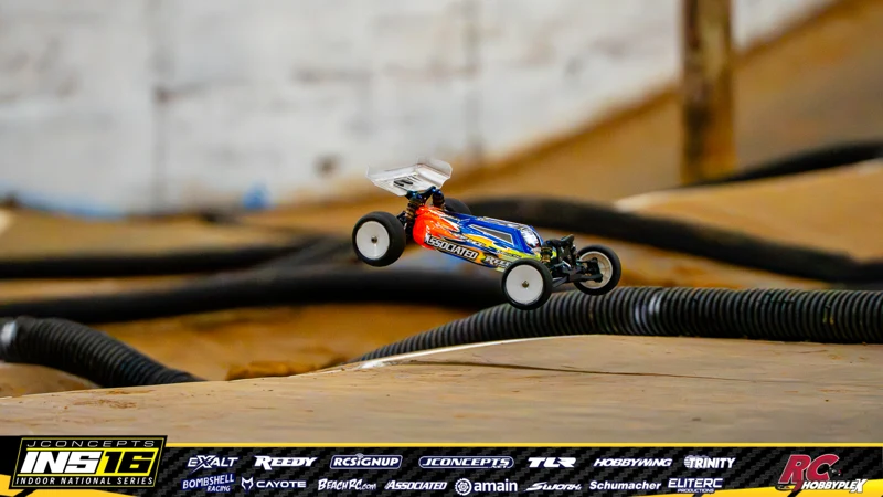 Aydin Horne's Team Associated RC car at the JConcepts INS16 Hoosier Hobbyplex Finals