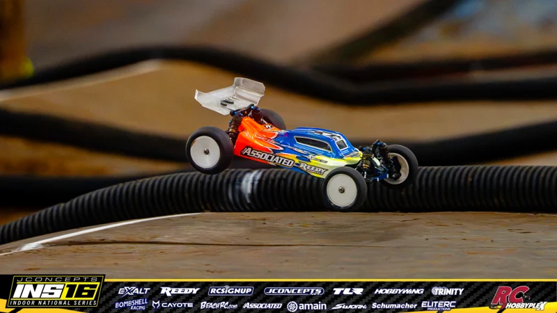 Aydin Horne's Team Associated RC car at the JConcepts INS16 Hoosier Hobbyplex Finals