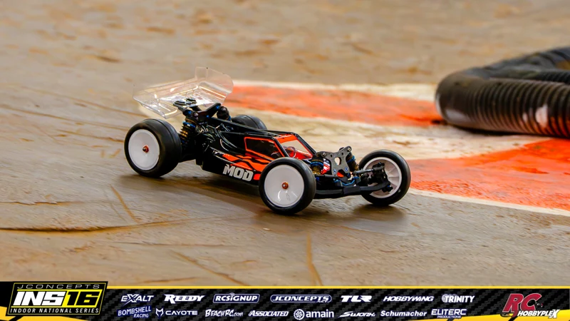 Beau Jacobsen's Team Associated RC car at the JConcepts INS16 Hoosier Hobbyplex Finals