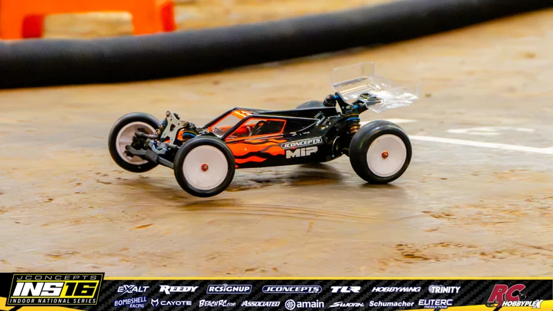 Beau Jacobsen's Team Associated RC car at the JConcepts INS16 Hoosier Hobbyplex Finals