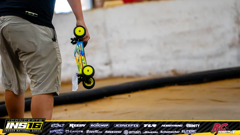 Ben Ellis's tlr RC car at the JConcepts INS16 Hoosier Hobbyplex Finals