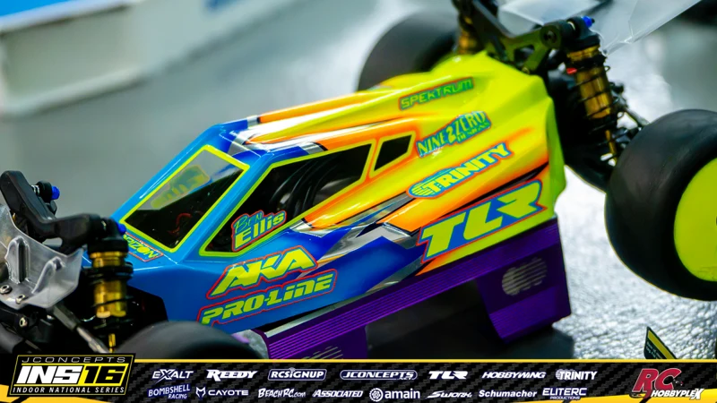 Ben Ellis's TLR RC car at the JConcepts INS16 Hoosier Hobbyplex Finals