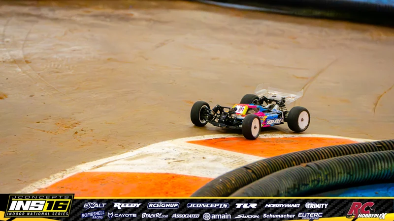 Benjamin Decker's XRAY RC car at the JConcepts INS16 Hoosier Hobbyplex Finals