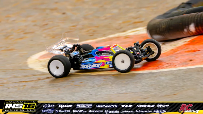 Benjamin Decker's XRAY RC car at the JConcepts INS16 Hoosier Hobbyplex Finals