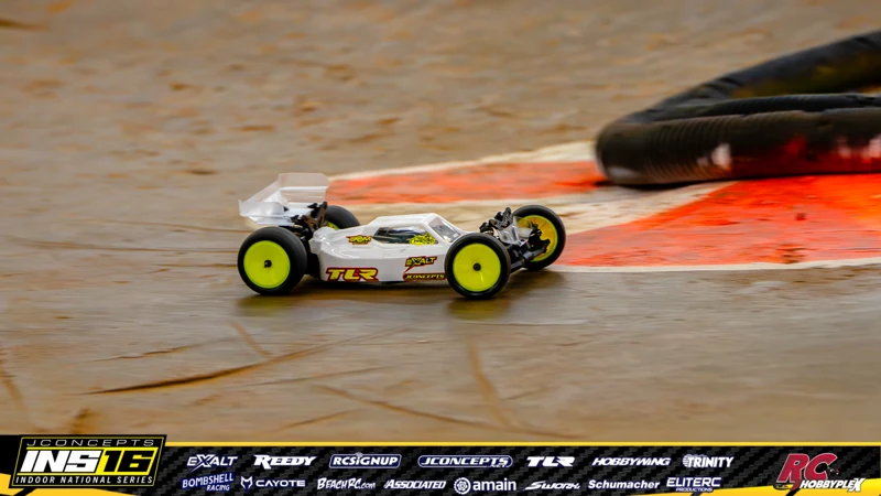 Brendan Orahood's TLR RC car at the JConcepts INS16 Hoosier Hobbyplex Finals