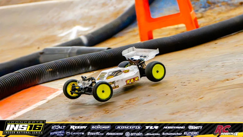 Brendan Orahood's TLR RC car at the JConcepts INS16 Hoosier Hobbyplex Finals