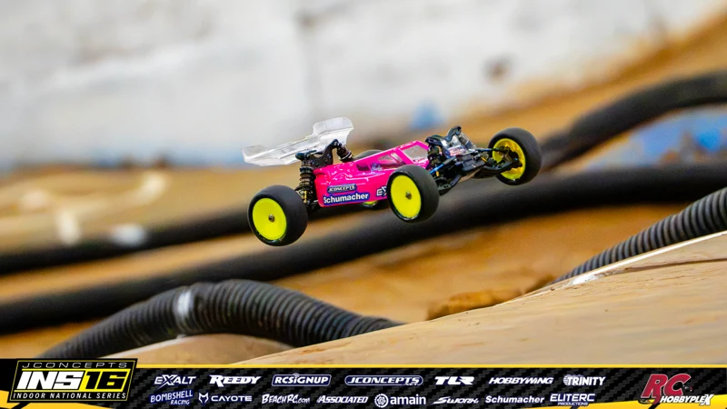 Brennan Schimmel's Schumacher RC car at the JConcepts INS16 Hoosier Hobbyplex Finals
