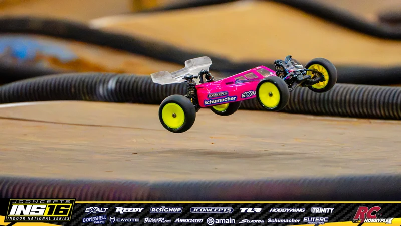Brennan Schimmel's Schumacher RC car at the JConcepts INS16 Hoosier Hobbyplex Finals