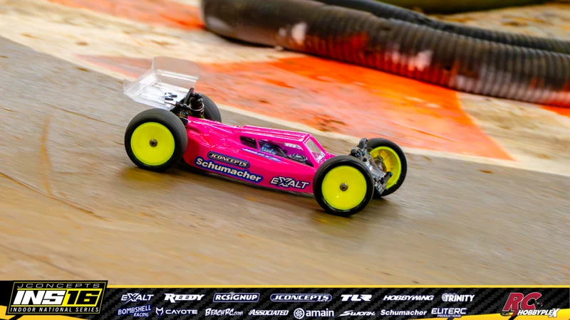 Brennan Schimmel's Schumacher RC car at the JConcepts INS16 Hoosier Hobbyplex Finals