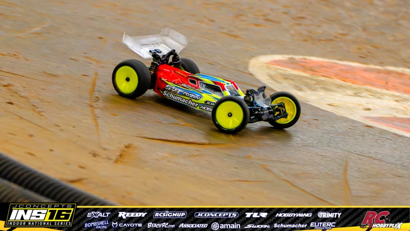 Broc Champlin's Schumacher RC car at the JConcepts INS16 Hoosier Hobbyplex Finals