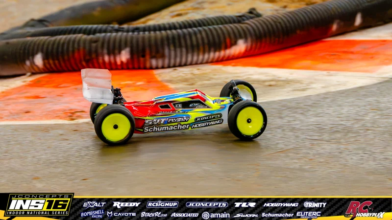 Broc Champlin's Schumacher RC car at the JConcepts INS16 Hoosier Hobbyplex Finals