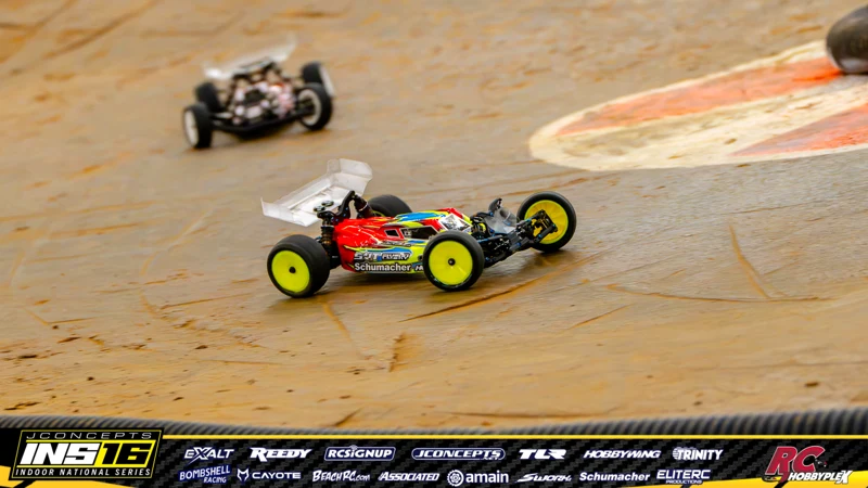 Broc Champlin's Schumacher RC car at the JConcepts INS16 Hoosier Hobbyplex Finals