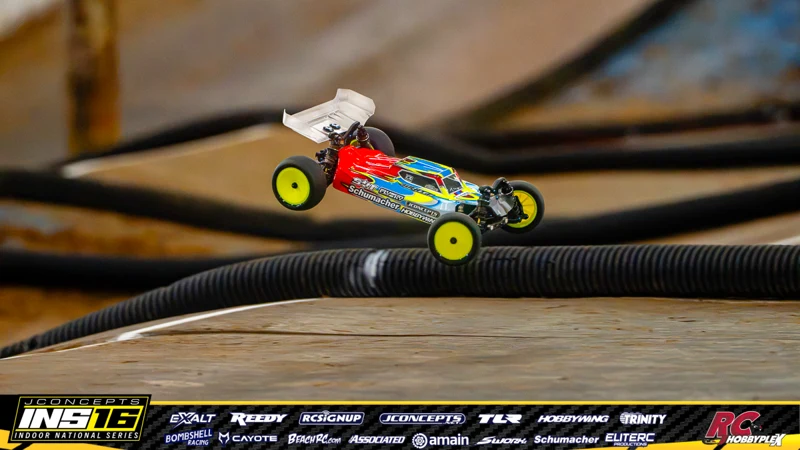 Broc Champlin's Schumacher RC car at the JConcepts INS16 Hoosier Hobbyplex Finals