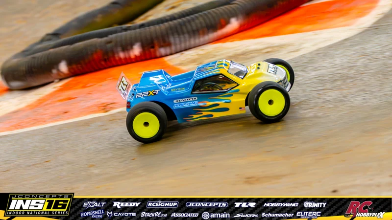 Bryson Furnish's TLR RC car at the JConcepts INS16 Hoosier Hobbyplex Finals