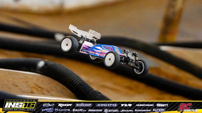 Carter Irish's XRAY RC car at the JConcepts INS16 Hoosier Hobbyplex Finals