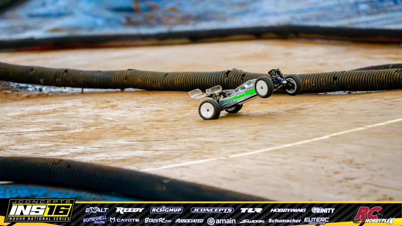 Carter Steele's Schumacher RC car at the JConcepts INS16 Hoosier Hobbyplex Finals