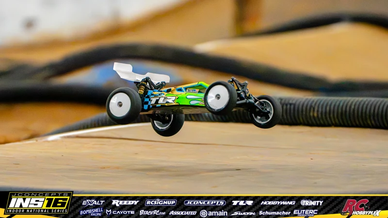 Casey Blasczyk's TLR RC car at the JConcepts INS16 Hoosier Hobbyplex Finals