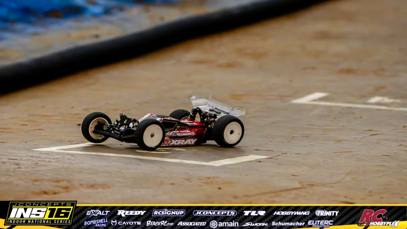Chase Lemieux's XRAY RC car at the JConcepts INS16 Hoosier Hobbyplex Finals