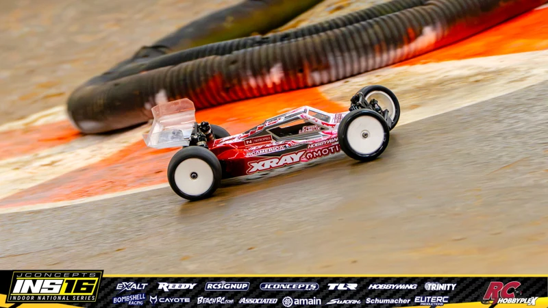 Chase Lemieux's XRAY RC car at the JConcepts INS16 Hoosier Hobbyplex Finals