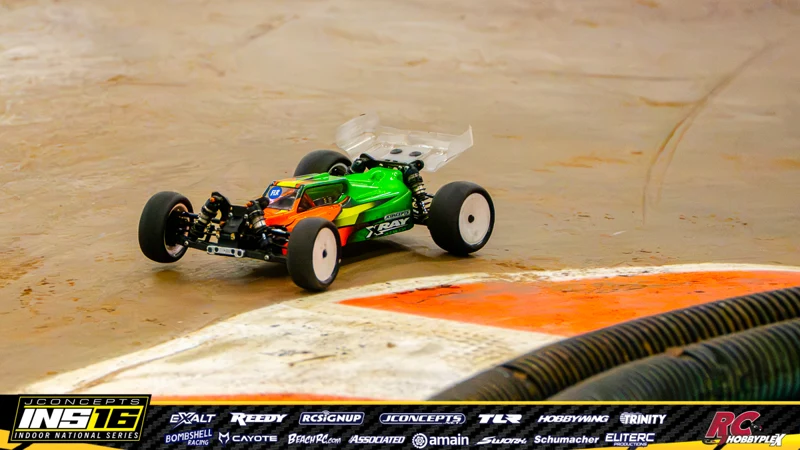 Connor Barrows's XRAY RC car at the JConcepts INS16 Hoosier Hobbyplex Finals