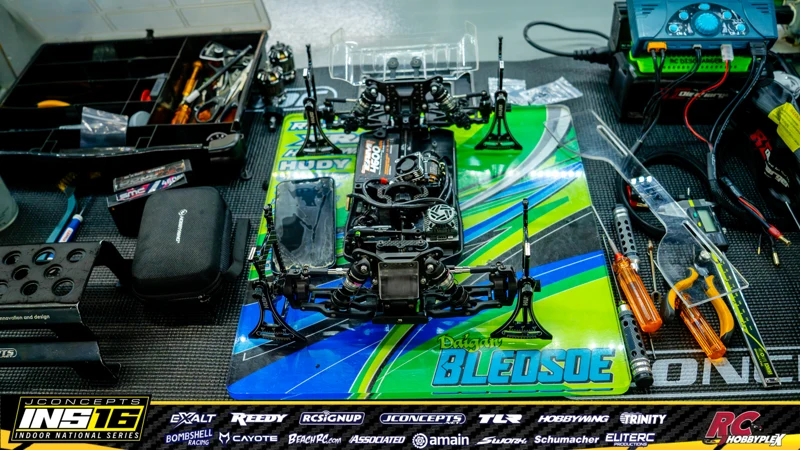 Daigan Bledsoe's xray RC car at the JConcepts INS16 Hoosier Hobbyplex Finals