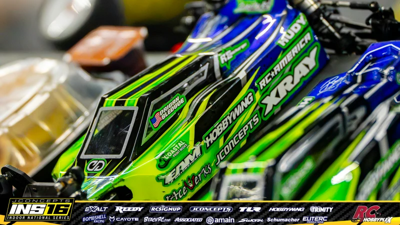 Daigan Bledsoe's XRAY RC car at the JConcepts INS16 Hoosier Hobbyplex Finals