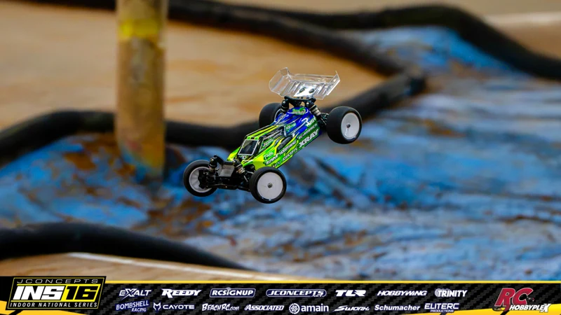Daigan Bledsoe's XRAY RC car at the JConcepts INS16 Hoosier Hobbyplex Finals