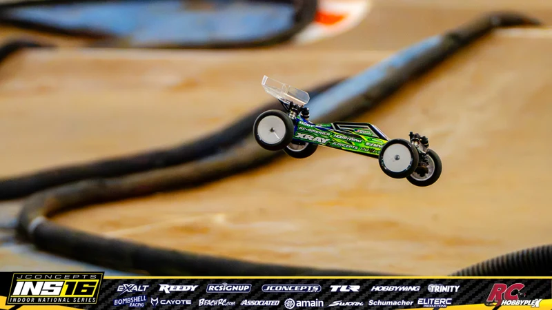 Daigan Bledsoe's XRAY RC car at the JConcepts INS16 Hoosier Hobbyplex Finals