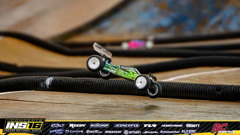 Daigan Bledsoe's XRAY RC car at the JConcepts INS16 Hoosier Hobbyplex Finals