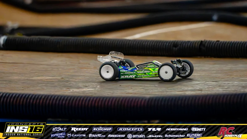Daigan Bledsoe's XRAY RC car at the JConcepts INS16 Hoosier Hobbyplex Finals