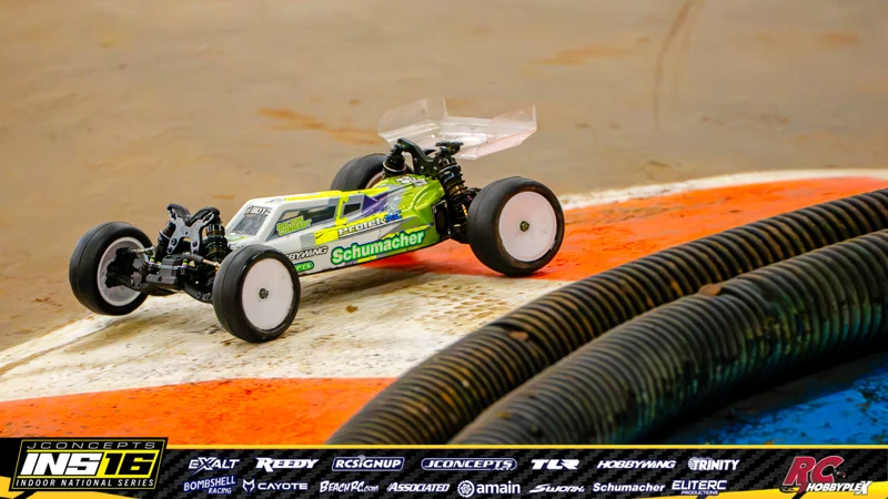 Dalton Conradt's Schumacher RC car at the JConcepts INS16 Hoosier Hobbyplex Finals