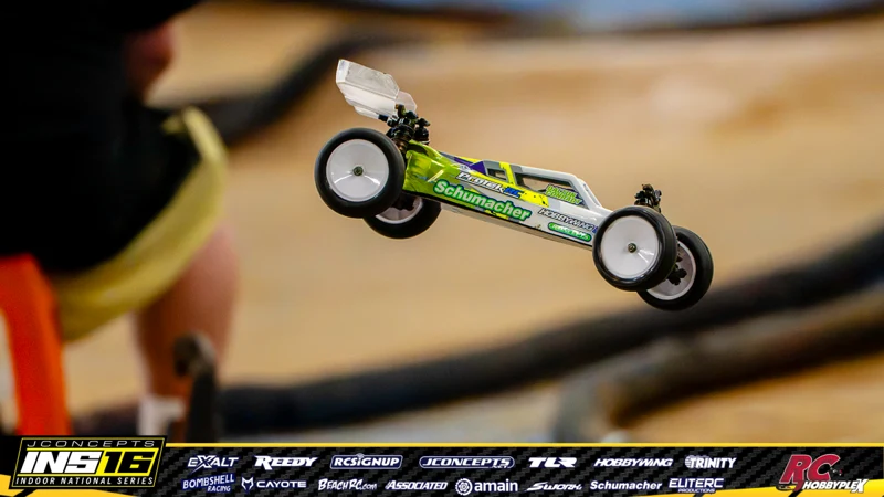 Dalton Conradt's Schumacher RC car at the JConcepts INS16 Hoosier Hobbyplex Finals