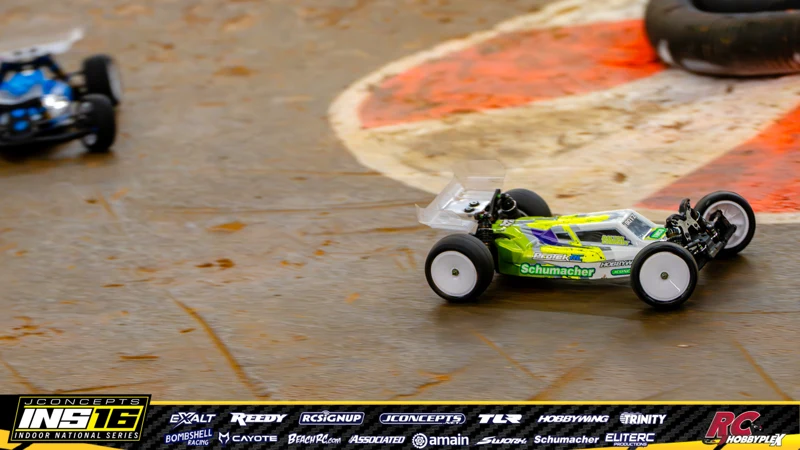 Dalton Conradt's Schumacher RC car at the JConcepts INS16 Hoosier Hobbyplex Finals