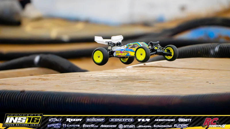 Daniel Bender's XRAY RC car at the JConcepts INS16 Hoosier Hobbyplex Finals