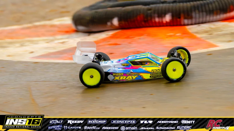 Daniel Bender's XRAY RC car at the JConcepts INS16 Hoosier Hobbyplex Finals