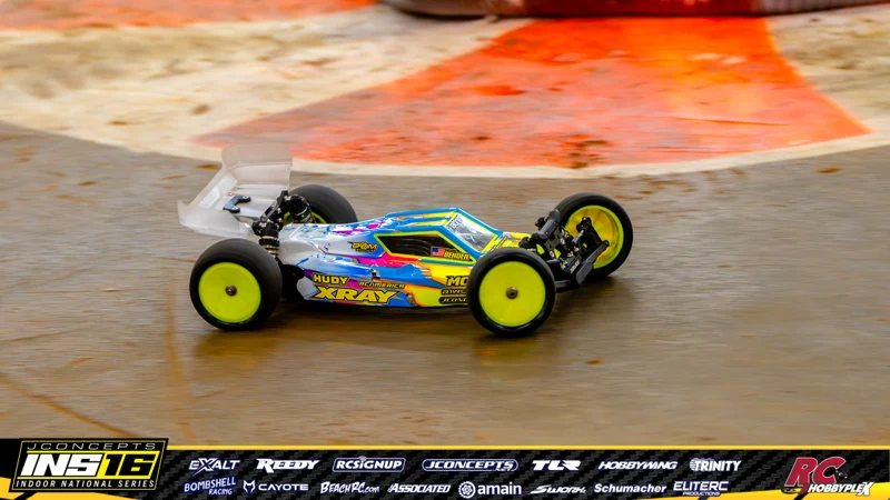 Daniel Bender's XRAY RC car at the JConcepts INS16 Hoosier Hobbyplex Finals