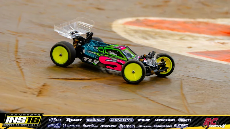 Derek Lewis's TLR RC car at the JConcepts INS16 Hoosier Hobbyplex Finals