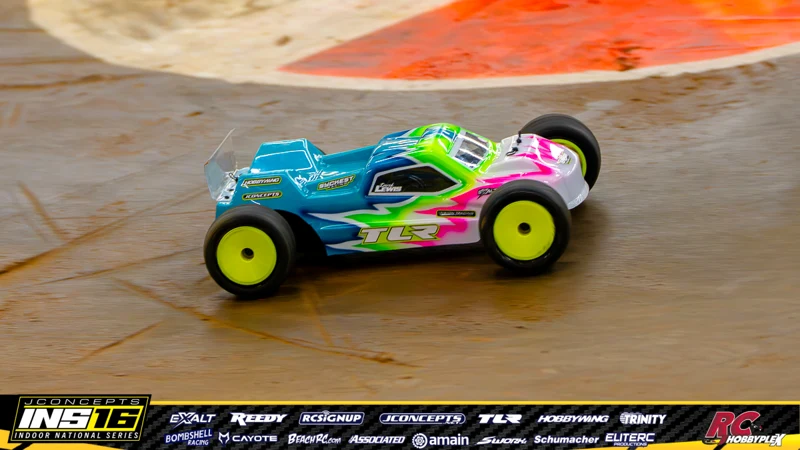 Derek Lewis's TLR RC car at the JConcepts INS16 Hoosier Hobbyplex Finals