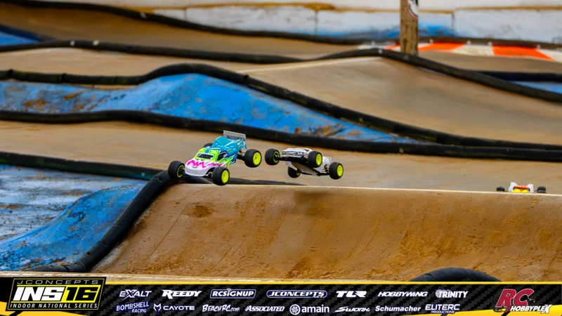 Derek Lewis's TLR RC car at the JConcepts INS16 Hoosier Hobbyplex Finals