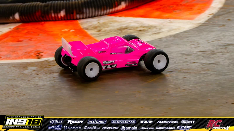 Evan Ciresi's TLR RC car at the JConcepts INS16 Hoosier Hobbyplex Finals