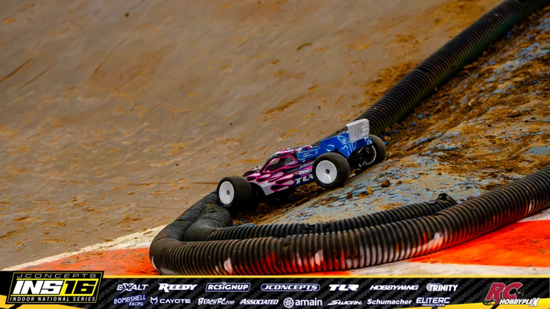 Evan Ciresi's TLR RC car at the JConcepts INS16 Hoosier Hobbyplex Finals