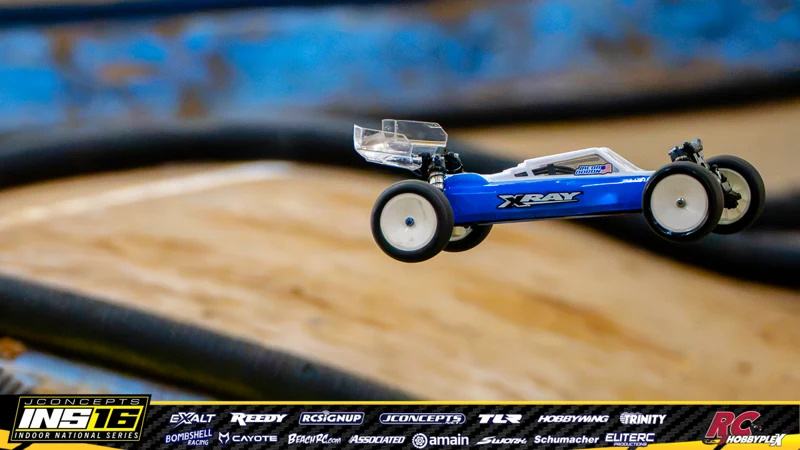 Jacob Doron's XRAY RC car at the JConcepts INS16 Hoosier Hobbyplex Finals