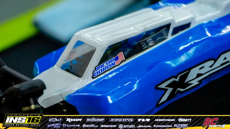 Jacob Doron's XRAY RC car at the JConcepts INS16 Hoosier Hobbyplex Finals