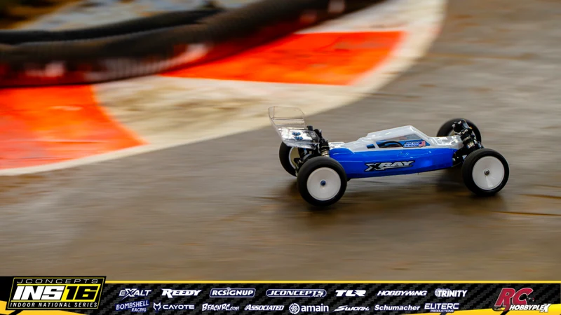 Jacob Doron's XRAY RC car at the JConcepts INS16 Hoosier Hobbyplex Finals